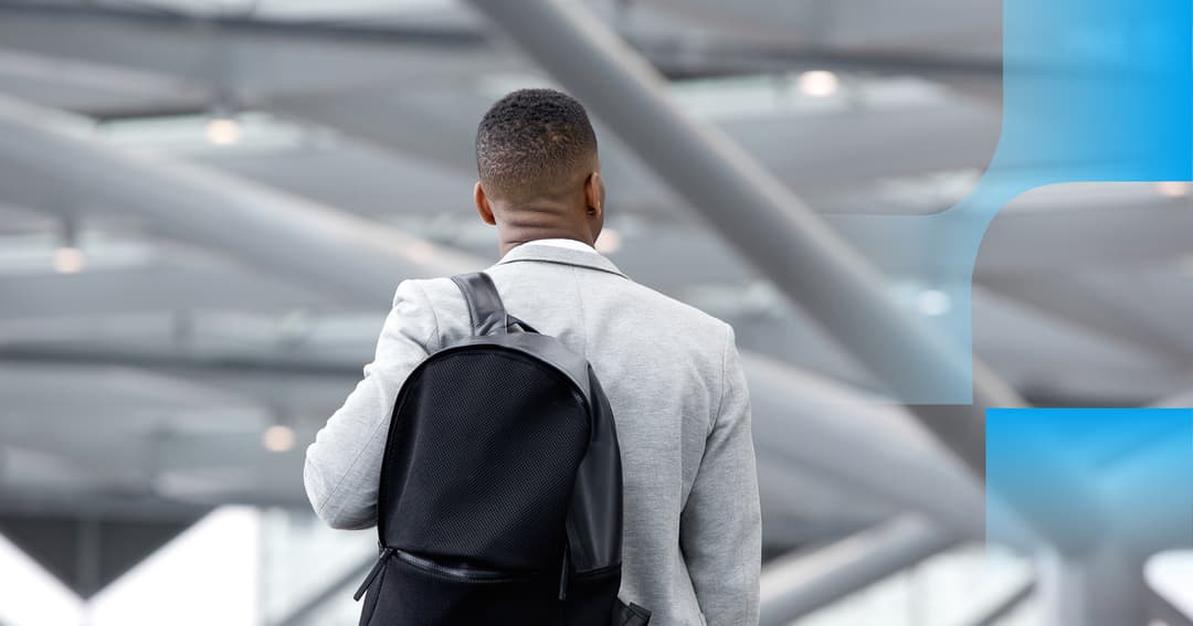 professional with a backpack