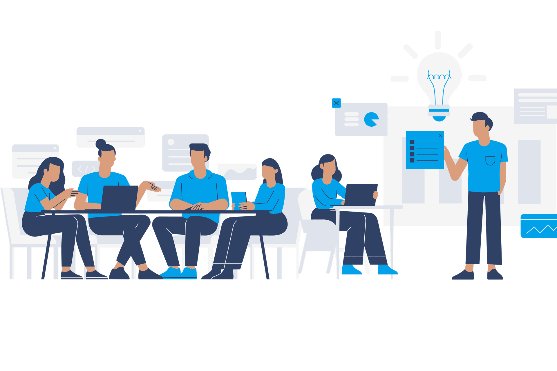 illustration of business meetings